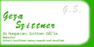 geza szittner business card